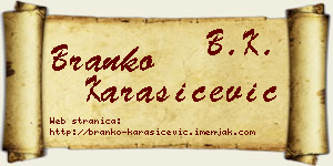 Branko Karašićević vizit kartica